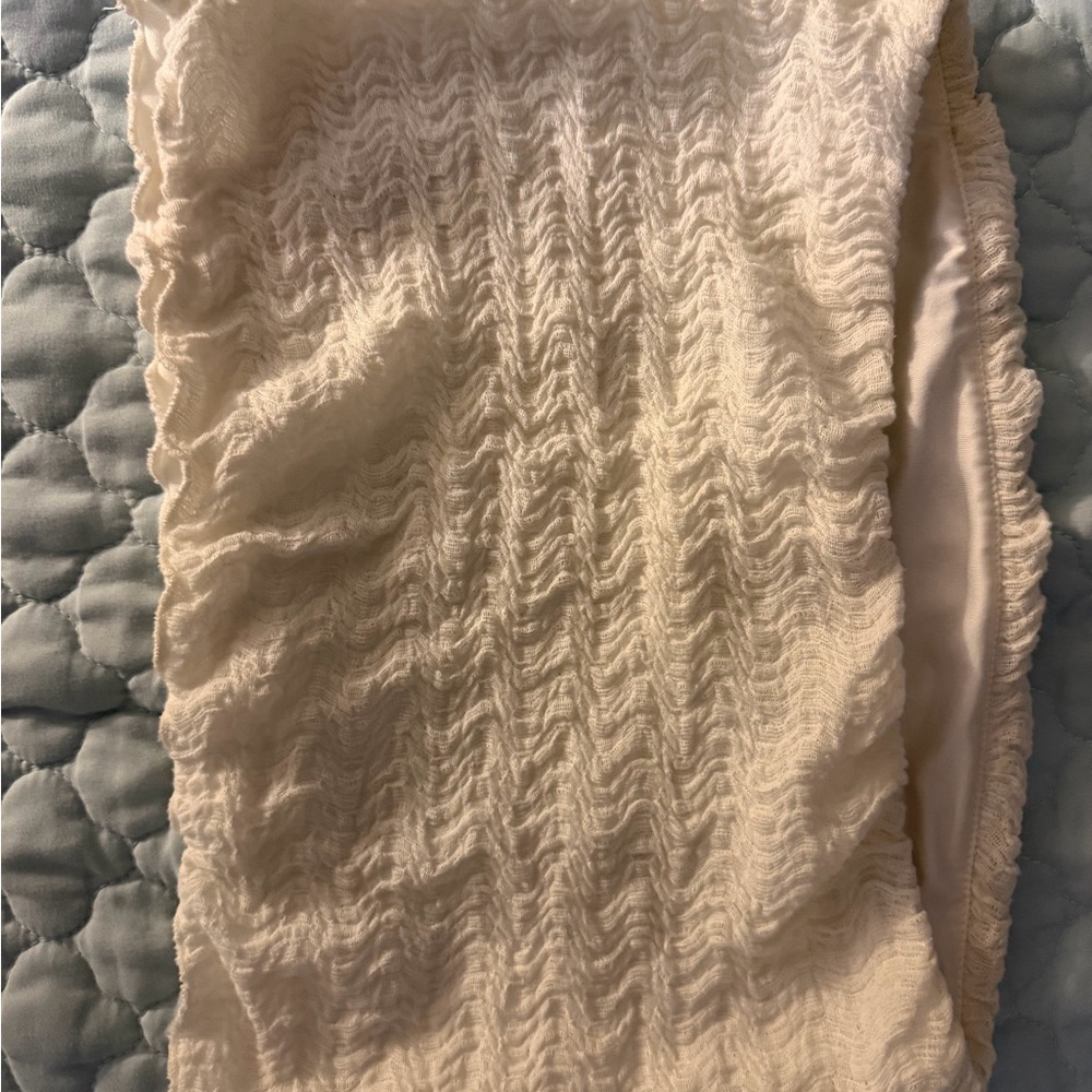 Bershka White Smocked Tube Top – Size S